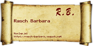 Rasch Barbara névjegykártya